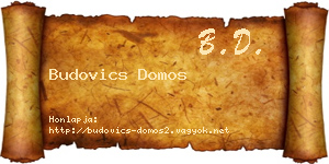 Budovics Domos névjegykártya